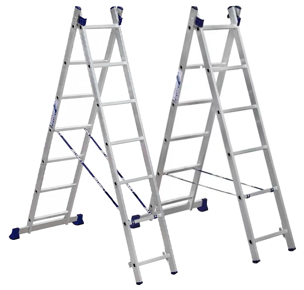Лестница двухсекционная 150 кг, 2.52 м, 2х6 ст. (сер. - 206/5206)
