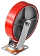 Большегрузное полиуретановое колесо 200 мм (поворотное, площадка, роликоподшипник) - SCP 80